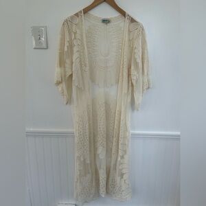 Rebellion Cream Lace Beach Coverup